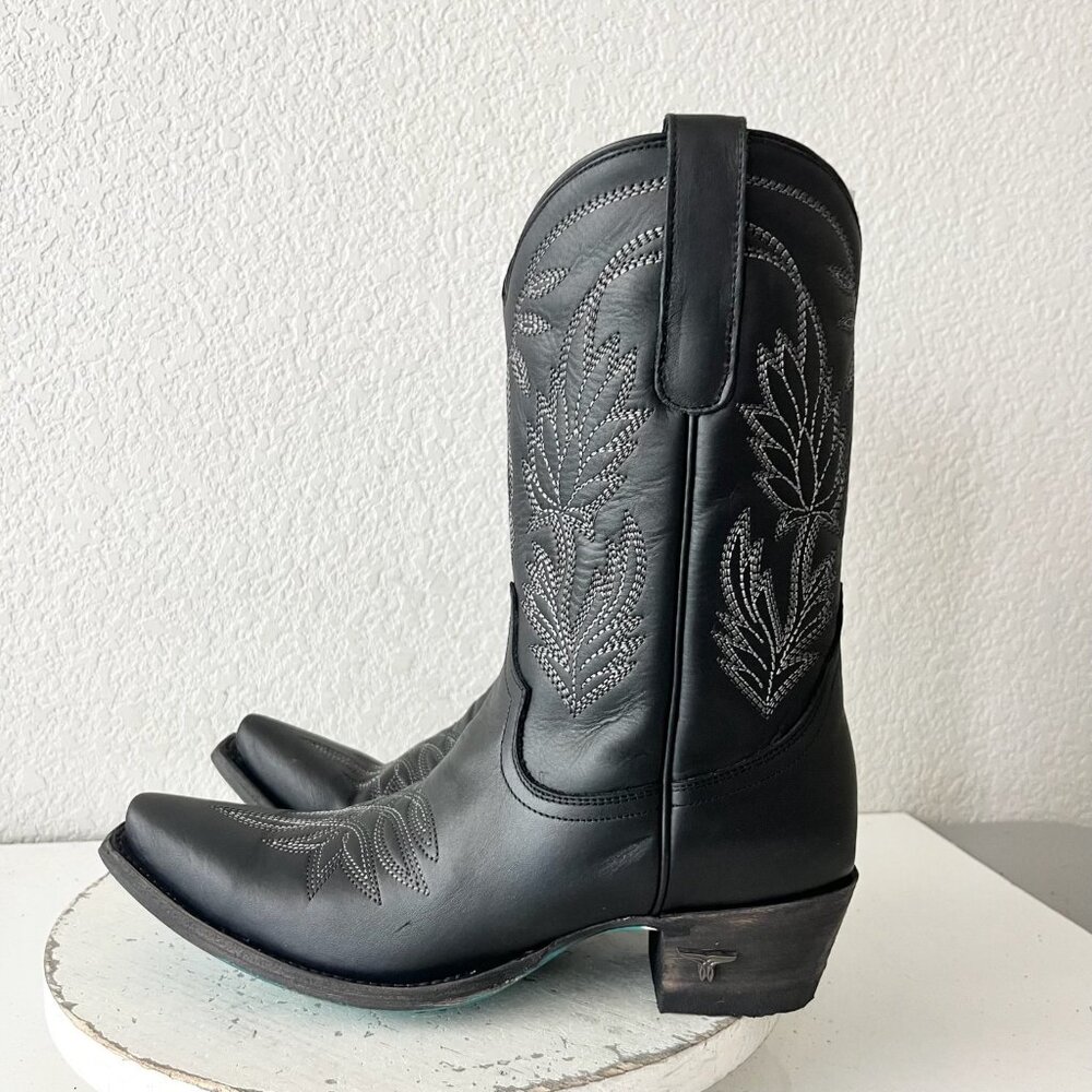 Lane SANDAGA Midi Womens Cowboy Boots 10 Cowgirl Western Wear Black Mid Calf - Picture 4 of 11
